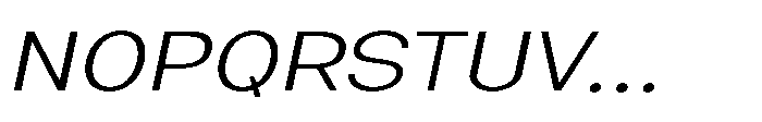 Nexora Thin Expanded Oblique Font UPPERCASE