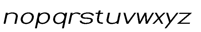 Nexora Thin Expanded Oblique Font LOWERCASE