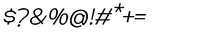 Nexora Thin Oblique Font OTHER CHARS