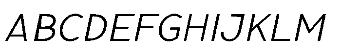 Nexora Thin Oblique Font UPPERCASE