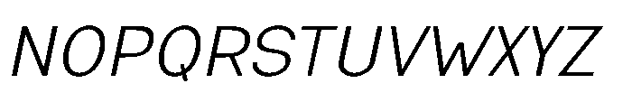 Nexora Thin Oblique Font UPPERCASE