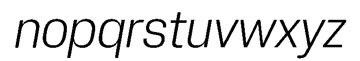 Neue Corp Compact Light Italic Font LOWERCASE