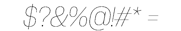 Neue Corp Compact Thin Italic Font OTHER CHARS
