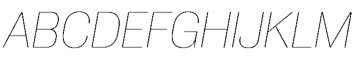 Neue Corp Compact Thin Italic Font UPPERCASE
