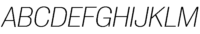 Neue Corp Compact Ultralight Italic Font UPPERCASE