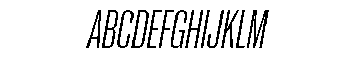 Neue Corp Condensed Italic Font UPPERCASE