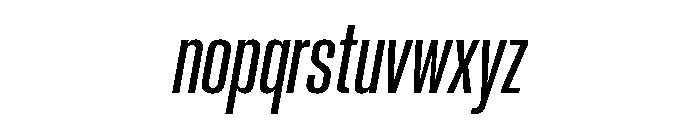 Neue Corp Condensed Semibold Italic Font LOWERCASE