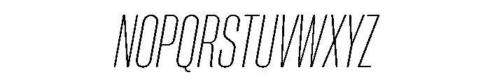 Neue Corp Condensed Ultralight Italic Font UPPERCASE