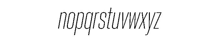 Neue Corp Condensed Ultralight Italic Font LOWERCASE