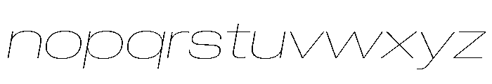 Neue Corp Extended Thin Italic Font LOWERCASE