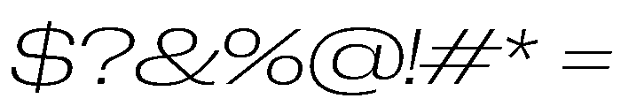 Neue Corp Extended Ultralight Italic Font OTHER CHARS