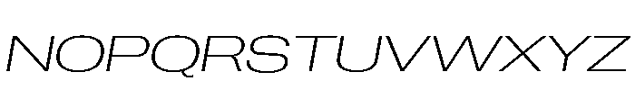 Neue Corp Extended Ultralight Italic Font UPPERCASE
