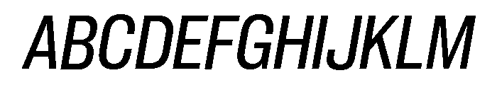 Neue Corp Narrow Medium Italic Font UPPERCASE