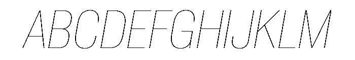 Neue Corp Narrow Thin Italic Font UPPERCASE