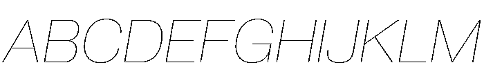 Neue Corp Normal Thin Italic Font UPPERCASE