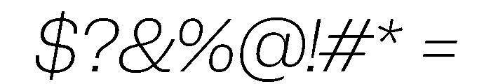 Neue Corp Normal Ultralight Italic Font OTHER CHARS