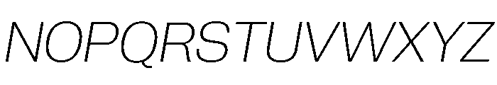 Neue Corp Normal Ultralight Italic Font UPPERCASE