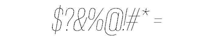 Neue Corp Tight Thin Italic Font OTHER CHARS