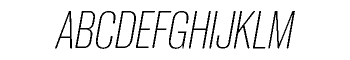 Neue Corp Tight Ultralight Italic Font UPPERCASE