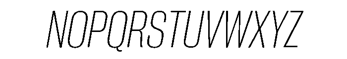 Neue Corp Tight Ultralight Italic Font UPPERCASE