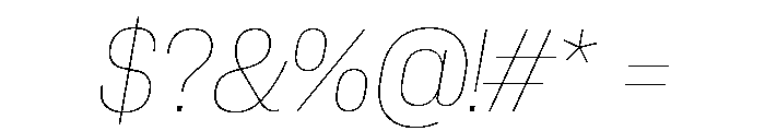 Neue Corp Variable Compact Thin Italic Font OTHER CHARS
