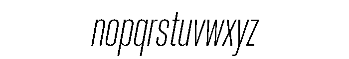 Neue Corp Variable Condensed Light Italic Font LOWERCASE