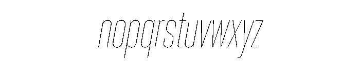 Neue Corp Variable Condensed Thin Italic Font LOWERCASE