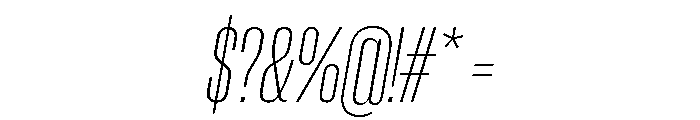 Neue Corp Variable Condensed Ultralight Italic Font OTHER CHARS