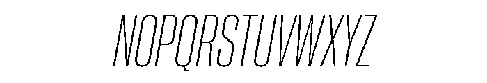 Neue Corp Variable Condensed Ultralight Italic Font UPPERCASE