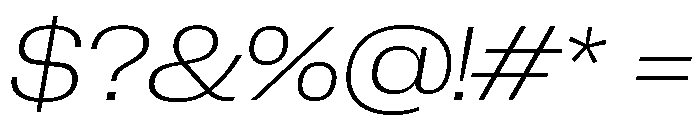 Neue Corp Wide Ultralight Italic Font OTHER CHARS