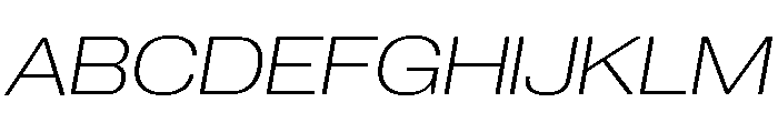 Neue Corp Wide Ultralight Italic Font UPPERCASE