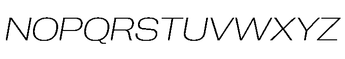 Neue Corp Wide Ultralight Italic Font UPPERCASE