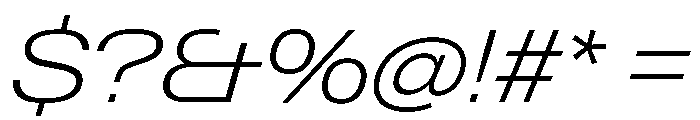 Neue Gstaad Variable Expanded Extralight Italic Font OTHER CHARS