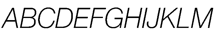 Neue Haas Grotesk Display (Round Dots) 36 Thin Italic Font UPPERCASE