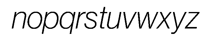Neue Haas Grotesk Display (Round Dots) 36 Thin Italic Font LOWERCASE