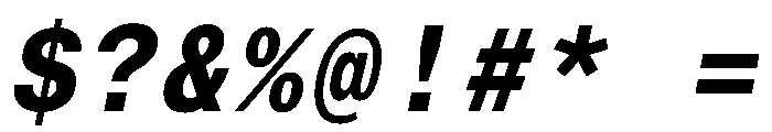 Neue Haas Grotesk Text Mono 76 Bold Oblique Font OTHER CHARS