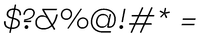 Neue Machina Inktrap Ultralight Italic Font OTHER CHARS