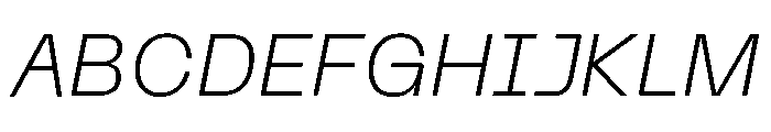 Neue Machina Plain Ultralight Italic Font UPPERCASE