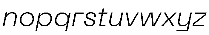 Neue Machina Plain Ultralight Italic Font LOWERCASE