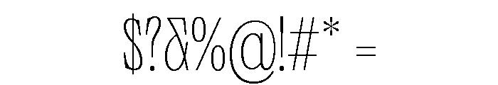 Neue World Semi Condensed Thin Font OTHER CHARS