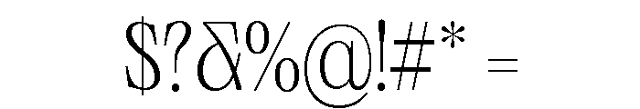Neue World Ultralight Font OTHER CHARS