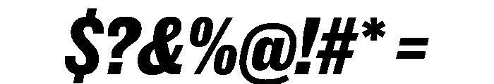 New Doric Condensed Extrabold Italic Font OTHER CHARS