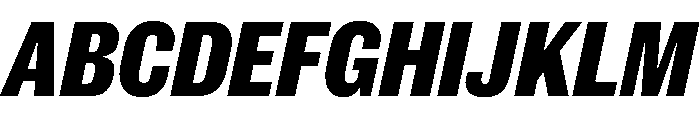 New Doric Condensed Extrabold Italic Font UPPERCASE
