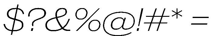 New Doric Extended Thin Italic Font OTHER CHARS