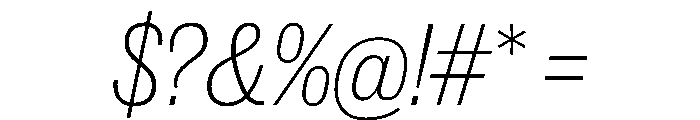 New Doric Narrow Thin Italic Font OTHER CHARS