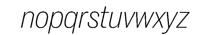 New Doric Narrow Thin Italic Font LOWERCASE