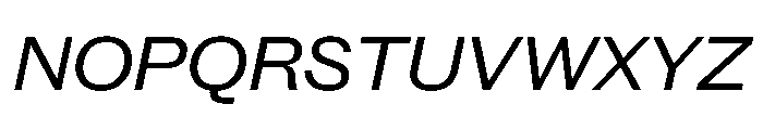 New Doric Wide Regular Italic Font UPPERCASE