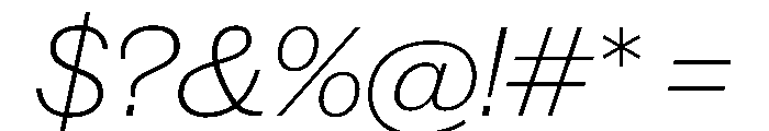 New Doric Wide Thin Italic Font OTHER CHARS