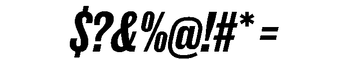 New Doric X Condensed Bold Italic Font OTHER CHARS