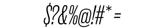 New Doric X Condensed Light Italic Font OTHER CHARS